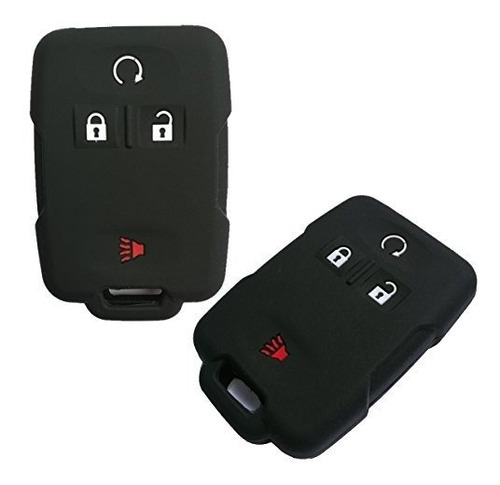 Alegender Qty(2) Black Silicone Key Fob Cover Case Flp6c