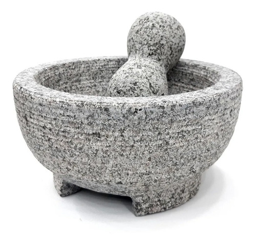 Mortero De Piedra Grande 20x9cm Molcajete Machacador Semilla