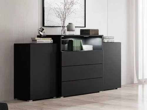 comprar Aparador Recibidor 3 Cajones 2 Puertas Jacobo  Negro