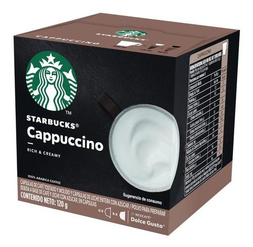 Imagen 1 de 9 de Capsulas Cafe Starbucks Cappuccino Dolce Gusto Nescafe