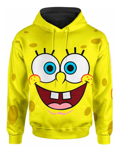 Sudadera Sublimada Cara Bob Esponja Sonrisa Dientes