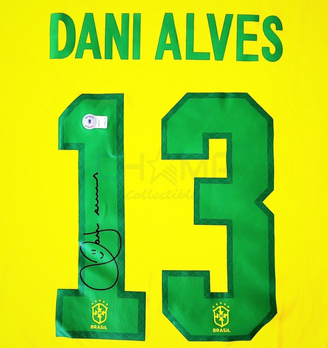Jersey Firmado Dani Alves Selección Brasil Autografo 2020-21