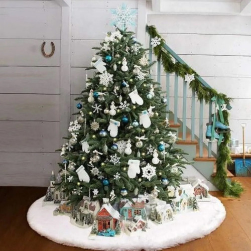 1 Falda De Felpa Con Forma De Árbol De Navidad De 3 Cm, Colo