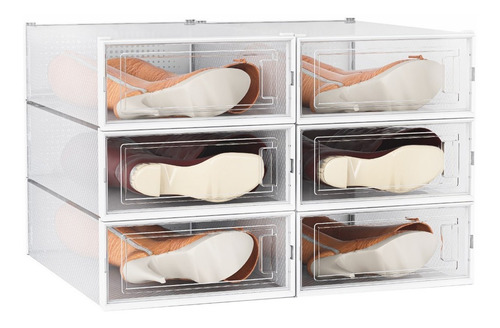 Mu:4life Organizadores Cajas Apilables Para Bota Larga 6 Pza Color Blanco