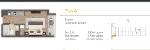 Depto Estudio Ñuñoa Con Terraza Y A Pasos Del Metro