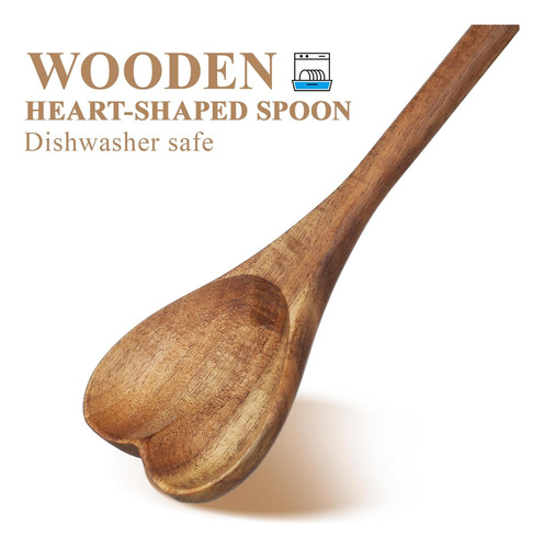 Cuchara De Corazón De Madera Doitool, Cuchara De Mango Largo