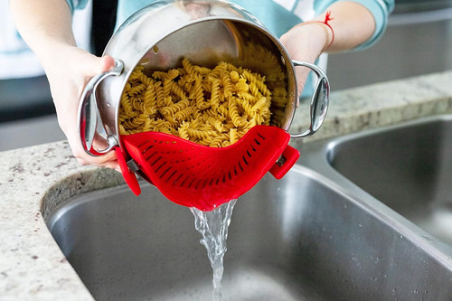 Colador De Pasta Universal De Silicona Con Clip