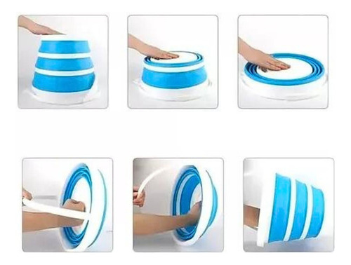 2 Balde 5 Litros Dobrável Retrátil Silicone Prático Limpeza