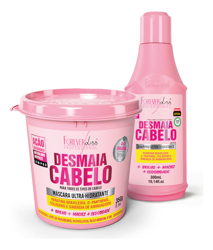 Kit Desmaia Cabelo Shampoo 300ml + Máscara Forever Liss 350g