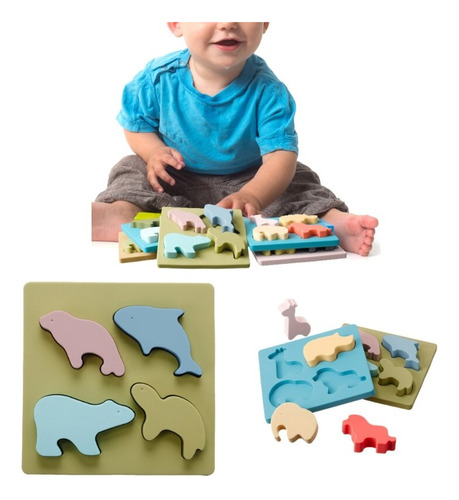 Puzzle Educativo Montessori Rompecabeza Silicona Bebes Niños