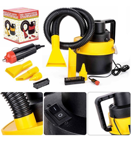 Aspiradora Limpia Alfombra Polvo Tacho Auto 12v + Accesorios