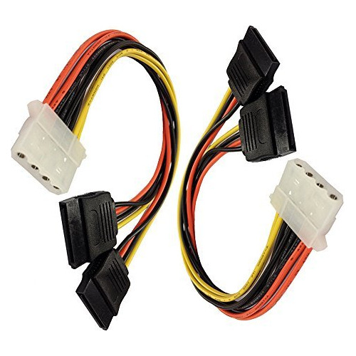 2 Adaptador Ide Hembra Molex Doble Sata Power Y-cable 8,67