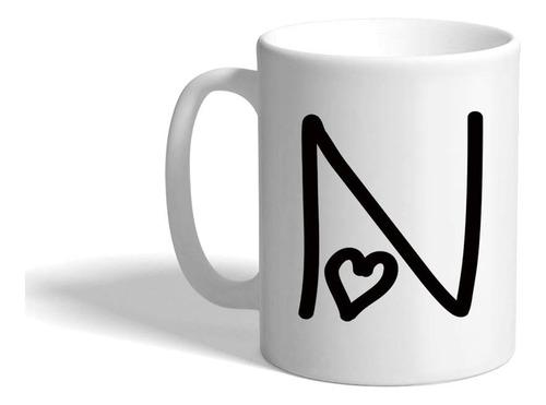 Letra Personalizada N Taza D Con Monograma De N Love Hearts