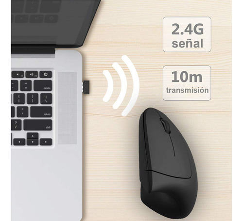 Mouse Inalámbrico Ergonómico Recargable Vertical 2.4ghz