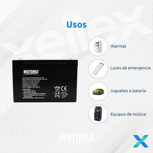 Imagen 4 de 8 de 1 X Bateria Recargable 6v 10ah Motoma Selladas San Martin