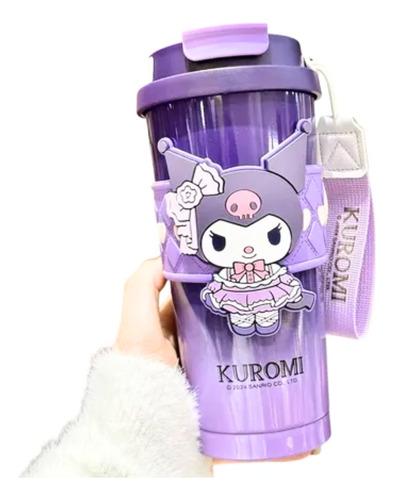 Vaso Térmico Kurumi Kitty Cinnamoroll Sanrio Kawaii Te Cafe Kuromi Lila