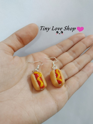 Aretes De Hotdog Comida Regalo Mujer Novia