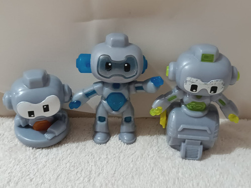 Lote 3 Juguete Robot Bot 2.0 Promocional Mcdonald's 2019 Bot 2.0 Gris (Usado)