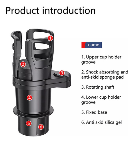 Adaptador Expansor De Vasos Para Coche, Vaso De Agua Ybebid/
