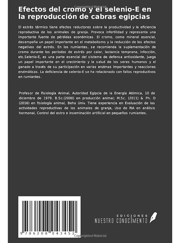 Efectos Del Cromo Y El Selenio-e En La Reproduccion De Cabra