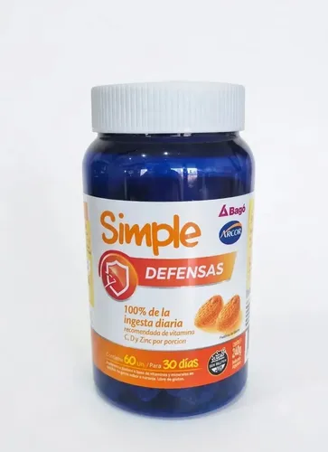 Mineral/Vitamina Simple Defensas en gomitas x 60 un sabor naranja