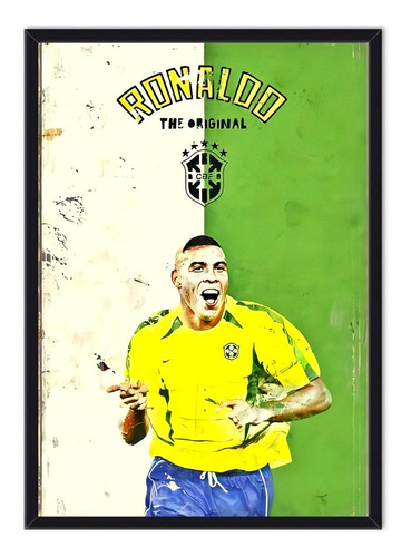 Cuadro Enmarcado - Póster Ronaldo - Futbol 