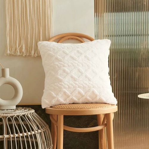 Fundas para cojíns bohemio decorativas 45x45cm de 4 piezas de color blanco