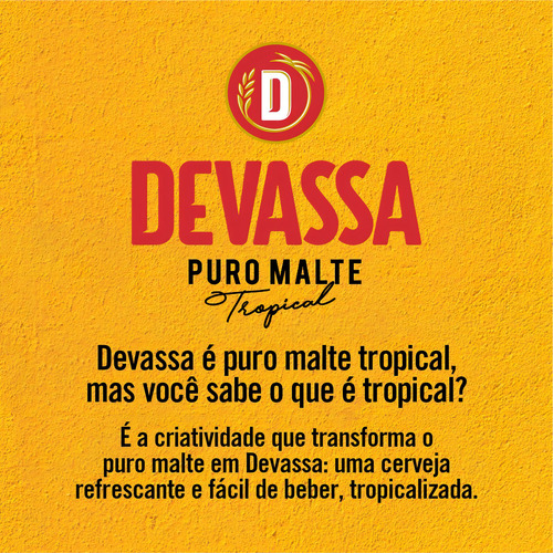Cerveja Puro Malte Tropical Lager Lata 350ml 12un Devassa
