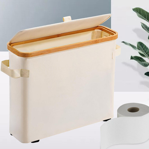 Portarrollos De Papel Higiénico De Bambú Con Tapa De