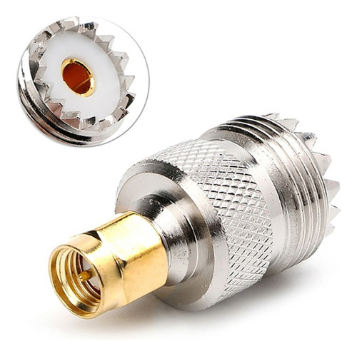 Adaptador De Conector Coaxial Rf Sma Macho A Uhf Hembra