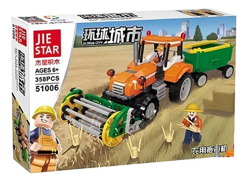 Bloque Armar Tractor De Granja Con Cajon Bloques Juguete Cantidad De Piezas 358