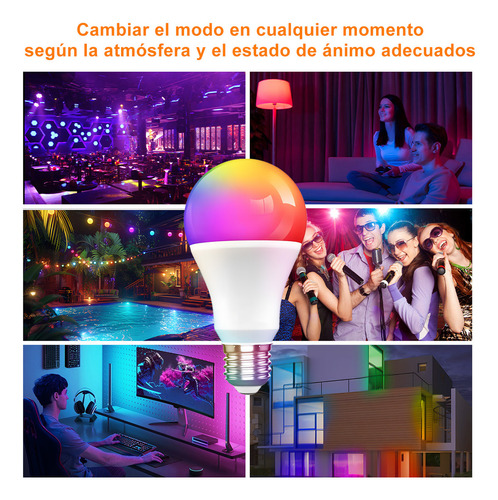 Rgb Bombillas Inteligentes De Cambio De Color 4pcs 12w foco led Rgb luces Rgb