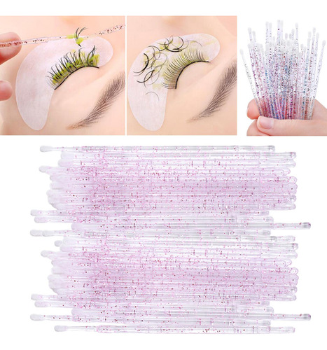 200pcs Micro Aplicadores Cepillos Cepillo De Brillo Rosado