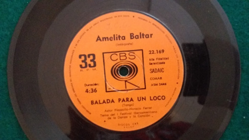 Disco Vinilo Amalita Baltar Balada Para Un Loco Chiquilín De