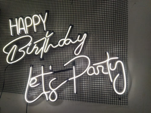 Cartel Happy Birthday De Neon Led Promo Doble 
