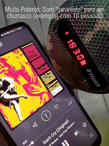 Imagem 6 de 10 de Caixa De Som Bluetooth Para Bike Com Relógio E Velocímetro
