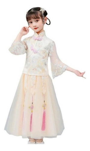 Vestido Cheongsam Para Niña Traje Tang Hanfu