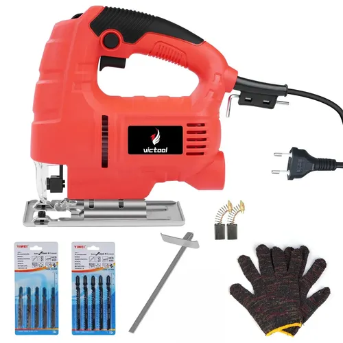 Serra Tico-tico Elétrica Victool De 800w 110v Com 10 Lâminas Para Madeira E Metal 2800rpm Profissional Para Curvas