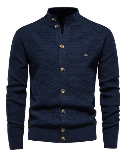 Cardigan De Punto Suéter De Algodón Para Hombre Con Botones