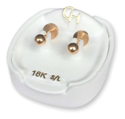 Abridores De Oro 18kt Marca Ch Bolita 3,5mm  703  Clock-time