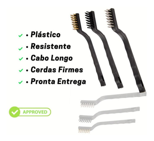 Imagem 5 de 6 de Escova Aço Limpar Ferrugem Roda Grelha Limpeza Pesada 3 Peça
