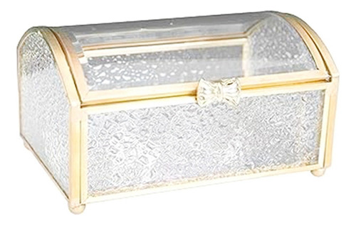 . Caja Con Forma De Cofre Del Tesoro, Joyeros De Vidrio,