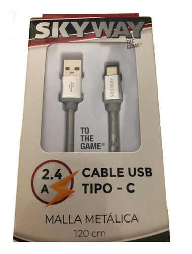 Imagen 3 de 5 de Cable Usb C Tipo C Cargador Celular Largo 1.2m Mallado Metal