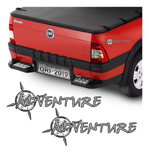 Par De Adesivos Adventure Fiat Strada Palio Doblo 2005