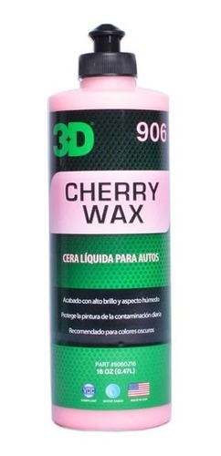 Imagen 1 de 3 de 3d Detailing Cherry Wax Cera Crema Wet Look 473ml