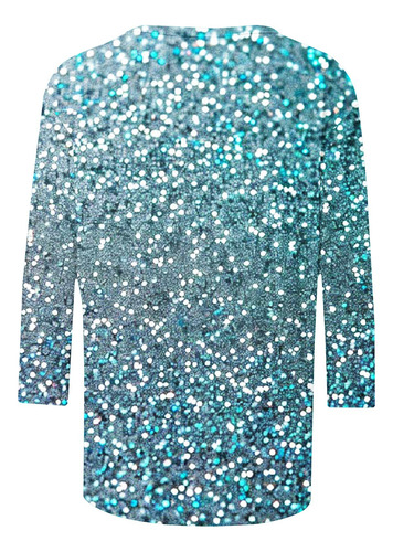 Blusas De Mujer Con Cuello Redondo Estampado Three Quarter S