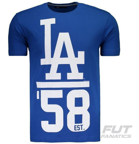 Camiseta New Era Mlb Los Angeles Dodgers Royal E Cinza