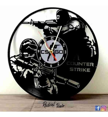 Reloj De Vinilo Counter Strike Regalos Decoracion 