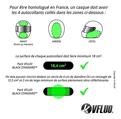 Vfluo - Kit De Pegatinas Reflectantes - Casco De Moto Roof .