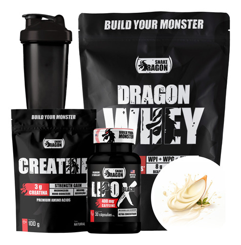 Kit Whey Protein + Creatina 100g Usa + Lipo X 400mg + Shaker